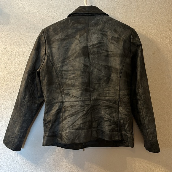 Worthington genuine leather zip up jacket size PM - Picture 5 of 6